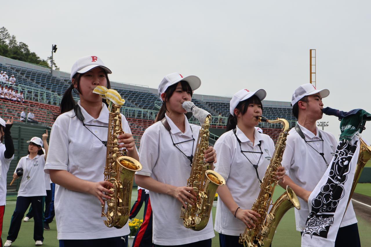 【吹奏楽部】夏の高校野球長野大会開会式で行進曲を演奏しました